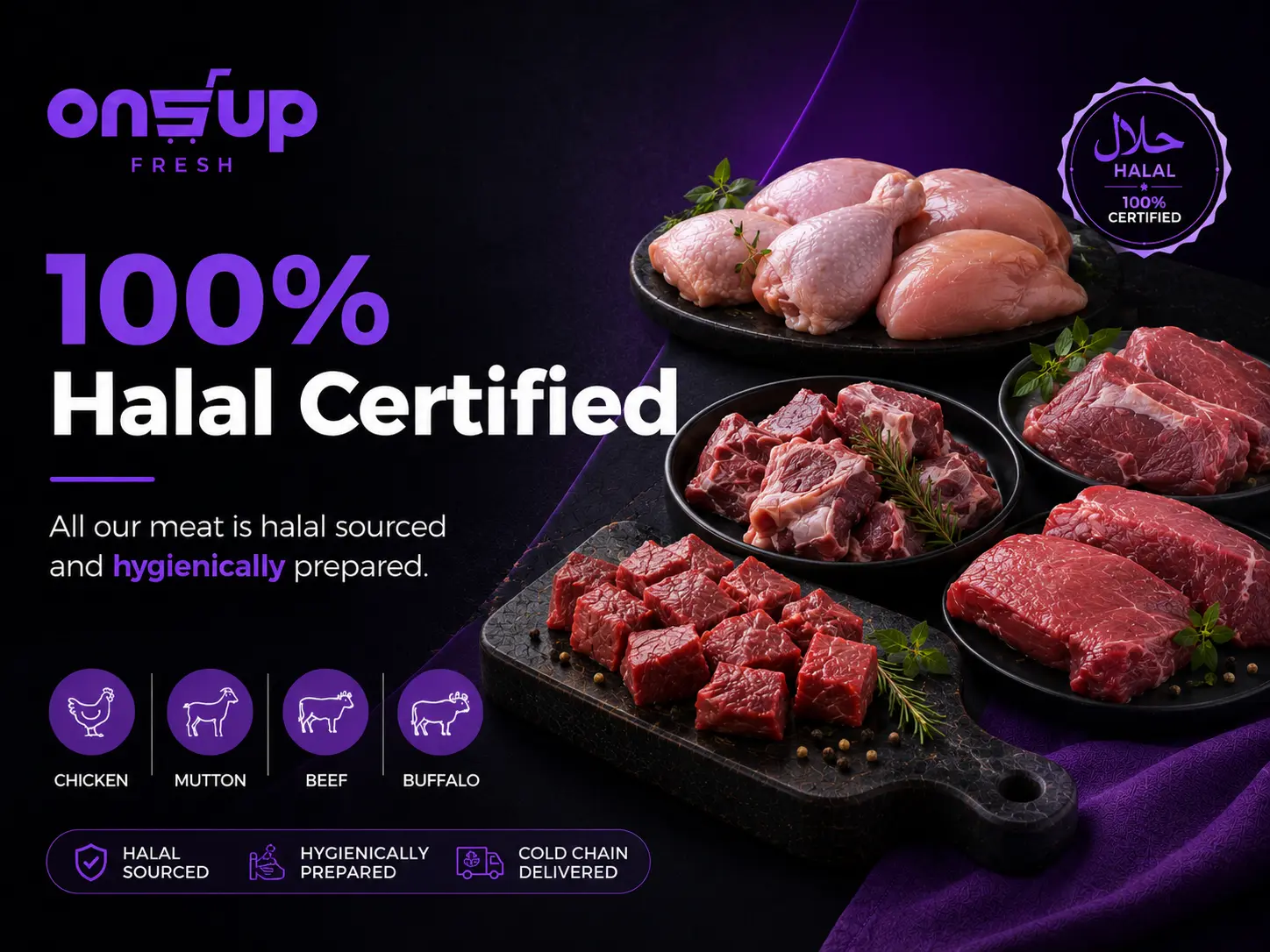 Halal Certified Fresh Fish & Meat Delivery in Calicut - Onsup Fresh 100% Halal